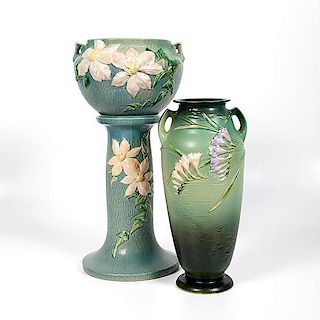 Roseville Pottery Jardiniere and Floor Vase 