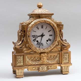 Continental Giltwood Mantel Clock