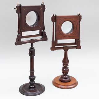 Two French Inlaid Mahogany Optiques