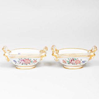 Pair of Small Meissen Porcelain Dishes with Basketweave Pattern
