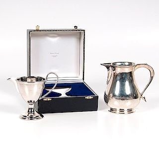 Contemporary English Sterling Pitcher and Creamer 