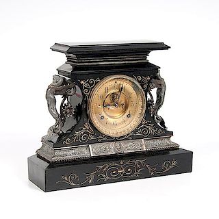 Ansonia Clock Co. Rosalind Figural Mantel Clock  