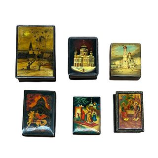 Collection of Hand Painted Russian Boxes