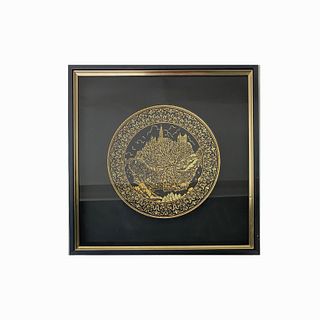 Framed Gold Seal on Black Paper