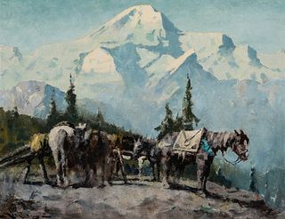 Eustace Paul Ziegler (1881–1969): Packhorses and Mt. McKinley (1963)