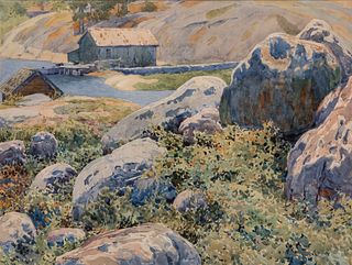Gunnar Widforss (1879–1934): Rocky Shoreline (1915)