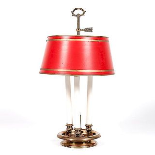 French Brass and Tole Bouillotte Lamp 