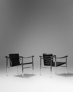 Charlotte Perriand, Pierre Jeanneret and Le Corbusier
(French, 1903-1999 | Swiss, 1896-1967 | French/Swiss, 1887-1965)
Pair of LC1 Armchairs, Cassina,