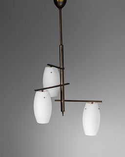 Stilnovo, Attribution 
Italy, Mid 20th Century
Three-Light Pendant Lamp