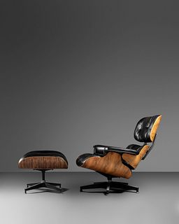 Charles and Ray Eames
(American, 1907-1978 | American, 1912-1988)
Lounge Chair and Ottoman, model 670 and model 671, Herman Miller, USA