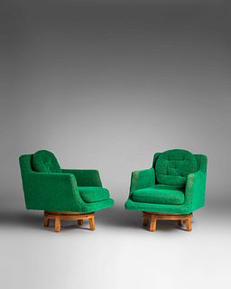 Edward Wormley
(American, 1907-1995)
Pair of Swivel Lounge Chairs, model 5609, Dunbar, USA
