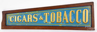 Reverse painted Cigars & Tobacco sign