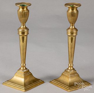Pair of English brass candlesticks