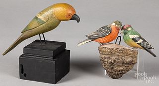 Carved and painted parrot, ca. 1900
