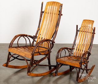 Two Adirondack rocking chairs