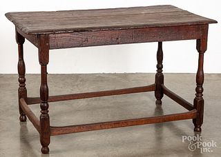 Pine and oak tavern table, 18th c.
