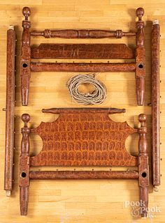 Painted rope bed, 19th c.