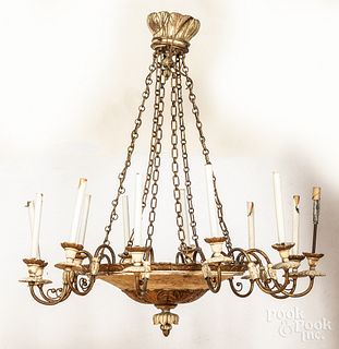 Carved and painted chandelier