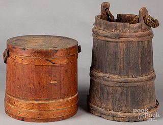 Staved bucket, together with a firkin