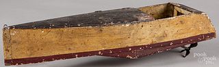 Painted wood boat model, early 20th c.