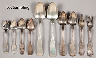 Coin silver spoons and forks