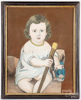 Pastel portrait of a child, late 19th c.