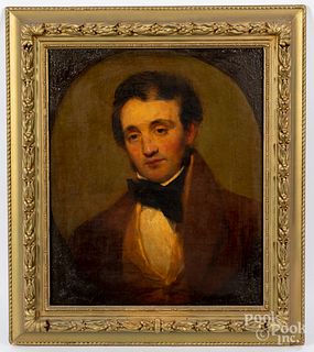 Oil on canvas portrait of a gentleman, mid 19th c