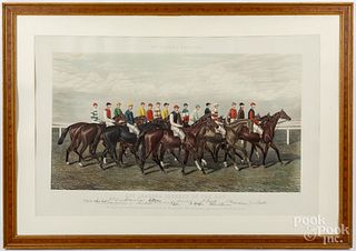Horse racing lithograph
