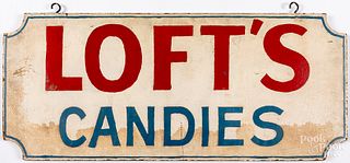 Painted Loft's Candies trade sign