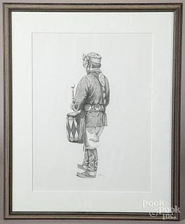 Pencil portrait of a Native American