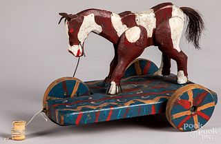 Painted horse pull toy