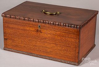 Victorian walnut lock box