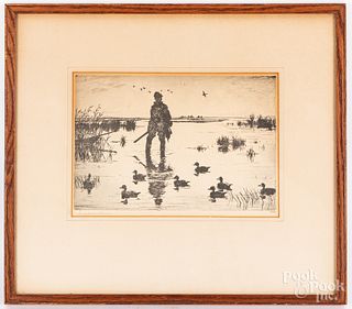 Three Frank Benson signed duck prints