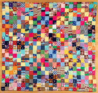 Colorful block pattern quilt