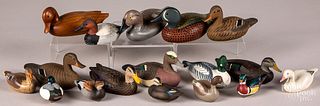 Collection of miniature duck decoys