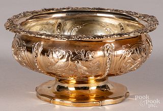 English repousse silver bowl, 1831-1832