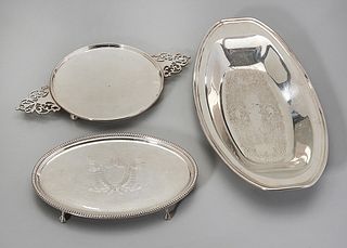 Group of Three Various Silver Plate Trays