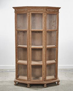 Chinese Wood and Glass Cabinet