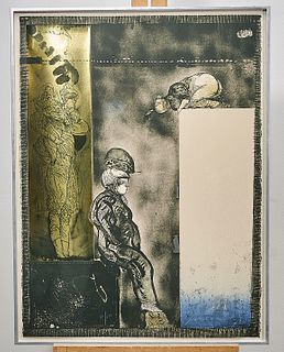 Mixed-Media Lithograph by Jose Luis Cuevas
