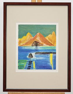 Framed Contemporary Watercolor
