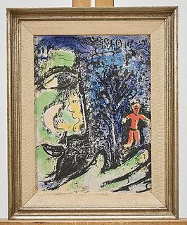 Framed Print in the Manner of Chagall