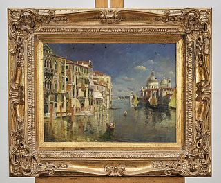 Oil on Board Painting of a Venice Scene