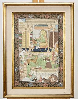 Mughal Court Scene Painting