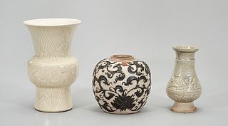Three Chinese Glazed Porcelain Vases