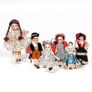 German Miniature Bisque Head Dolls  