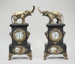 Pair Decorative Mantel Clocks