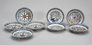 Group of Eight Chinese Enameled Porcelain Dishes