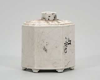 Chinese Ceramic Hexagonal Tea Canister