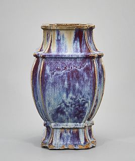 Chinese Purple Splash Porcelain Vase