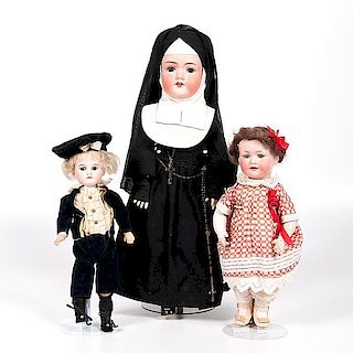 Armand Marseille Boy, Girl, and Nun Dolls 